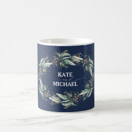Groen en Goud Navy Blue Wreath Elegant Koffiemok