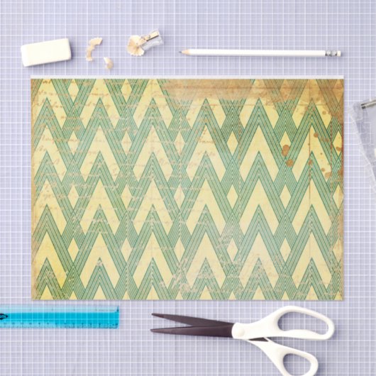 Groen en Goud Noodlijdende Art Deco Tissuepapier (Craft)