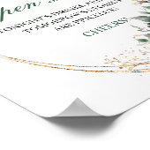 Groen en Goud Open Bar Tafelkaart Boho Poster (Hoek)