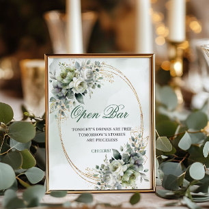 Groen en Goud Open Bar Tafelkaart Boho Poster