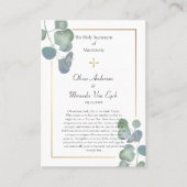 Groen en Goud Orthodox Bruiloft Gebed Kaart Plaatskaartje (Voorkant)