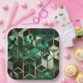 Groen en goud papieren bordje (Feest)