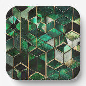 Groen en goud papieren bordje (Voorkant)