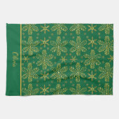 Groen en Goud Persoonlijk gemaakt Theedoek (Horizontaal)