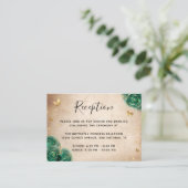 Groen en Goud Roos Elegante Details Informatiekaartje (Staand voorkant)