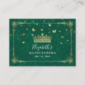 Groen en Goud Roos Elegante Details Informatiekaartje (Achterkant)