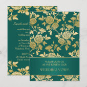 Groen en goud rozen Woedende Wowal Vernieuwing Gro Kaart (Voorkant / Achterkant)