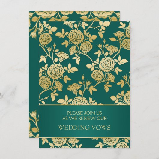 Groen en goud rozen Woedende Wowal Vernieuwing Gro Kaart (Voorkant / Achterkant)