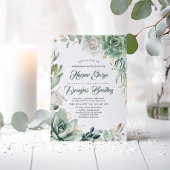 Groen en Goud | Rustic Garden Engagement Party Kaart