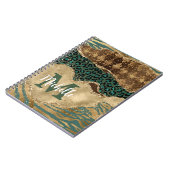 Groen en goud Safari Animal Glitter Agate Monogram Notitieboek (Linkerzijde)
