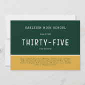 Groen en goud | School Reunion Alumni Party Kaart (Voorkant)