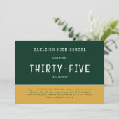 Groen en goud | School Reunion Alumni Party Kaart (Staand voorkant)