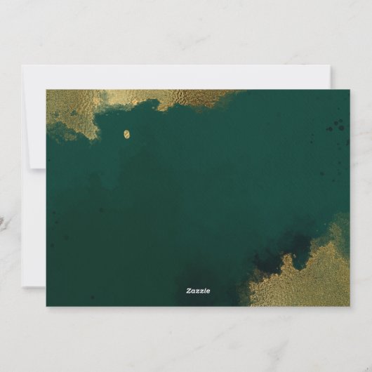 Groen en Goud Script Vrolijk Kerstfeest 2 Foto Feestdagenkaart (Achterkant)