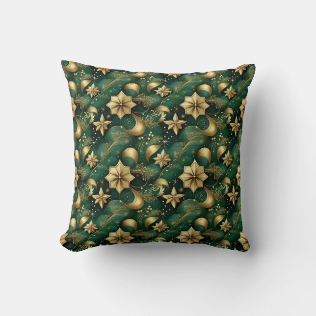 Groen en Goud Sierkussen (Voorkant)