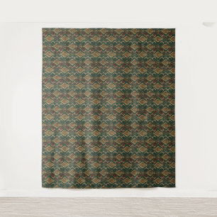 Groen en goud slangenhuidpatroon - dierenprint wandkleed