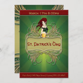 Groen en Goud St. Patrick Party Uitnodiging (Voorkant / Achterkant)