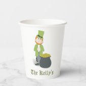 Groen en Goud St. Patrick's Day Custom Papieren Bekers (Voorkant)