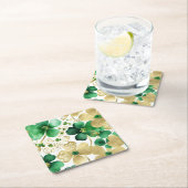 Groen en Goud St Patrick's Day Shamrock Kartonnen Onderzetters (Insitu)