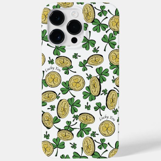 Groen en goud St Patrick's Lucky You Shamrock Case-Mate iPhone Case (Achterkant)
