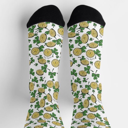 Groen en goud St Patrick's Lucky You Shamrock Sokken (Top)