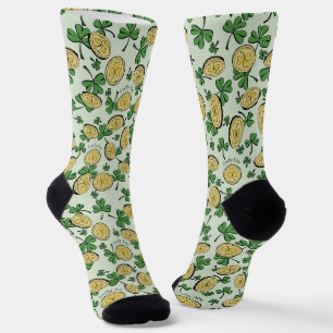 Groen en goud St Patrick's Lucky You Shamrock Sokken