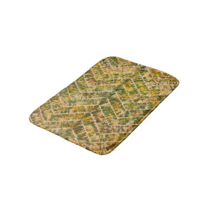 Groen en goud tie-dye chevron patroon badmat