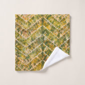 Groen en goud tie-dye chevronpatroon bad handdoek (Wasdoekje)