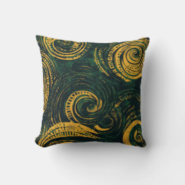 Groen en Goud Tribal Spiral Pillow Kussen