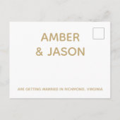 Groen en Goud Trouwen Save The Date Aankondigingskaart (Achterkant)