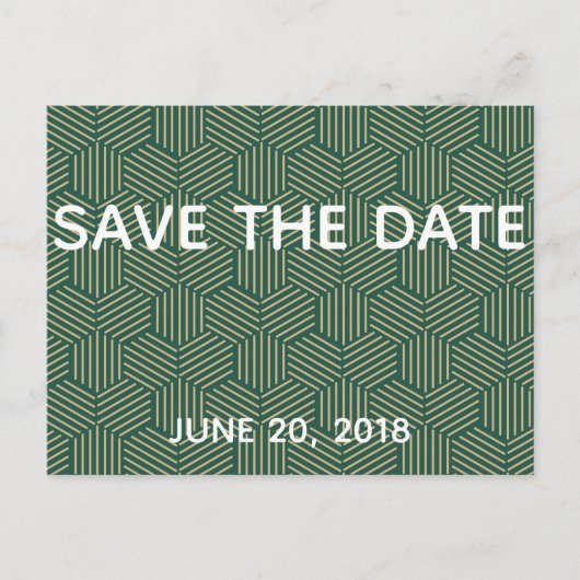 Groen en Goud Trouwen Save The Date Aankondigingskaart (Voorkant)