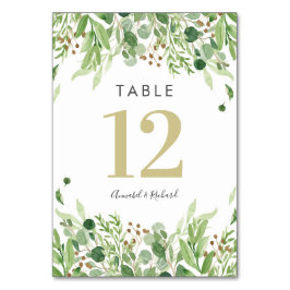 Groen en goud Trouwtafel kaarten