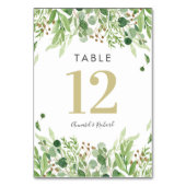 Groen en goud Trouwtafel kaarten (Voorkant)