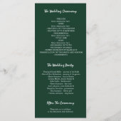 Groen en goud Tuin Bloemen Trouwprogramma's Programmakaart (Achterkant)