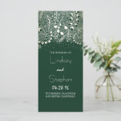 Groen en goud Tuin Bloemen Trouwprogramma's Programmakaart (Staand voorkant)