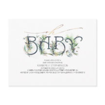 Groen en Goud Typografie Modern Baby shower