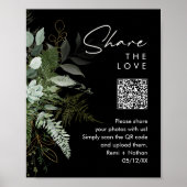 Groen en goud | Uw foto's delen QR-codeteken Poster (Voorkant)