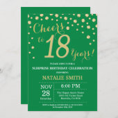 Groen en goud verrassing 18e verjaardag diamant kaart (Voorkant / Achterkant)