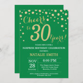 Groen en Goud Verrassing 30ste Verjaardag Diamant Kaart (Voorkant / Achterkant)