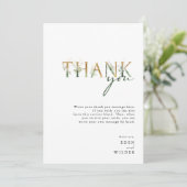 Groen en Goud Verticaal Baby shower Dank u Bedankkaart (Staand voorkant)