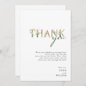 Groen en Goud Verticaal Baby shower Dank u Bedankkaart (Voorkant / Achterkant)