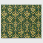 Groen en Goud Victoriaans inpakpapier (Vlak)