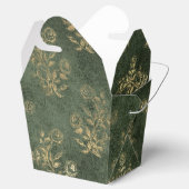 Groen en goud vintage bloemenpatroon bedankdoosjes (Geopend)