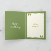 Groen en goud voeg foto's toe zuster verjaardag kaart (Binnen)