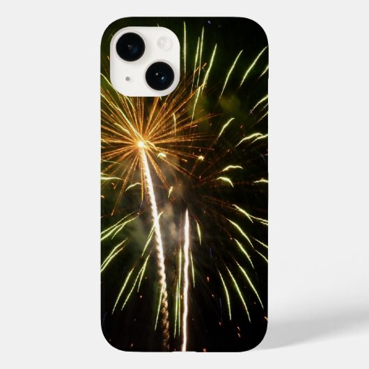 Groen en Goud Vuurwerk Vakantieverjaardagsfeest Case-Mate iPhone Case (Achterkant)