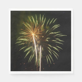 Groen en Goud Vuurwerk Vakantieverjaardagsfeest Servetten