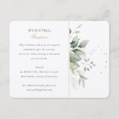 Groen en Goud Waterverf Bruiloft Receptie Kaart (Voorkant)