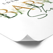 Groen en Goud Welkom Baby shower Sign Poster (Hoek)