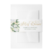 Groen en Goud Witte Pioen Roos Bloemen Mis Quince Uitnodigingen Wikkel (Voorkant Voorbeeld)