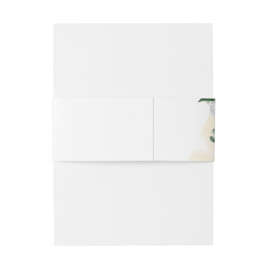 Groen en Goud Witte Pioen Roos Bloemen Mis Quince Uitnodigingen Wikkel (Achterkant Voorbeeld)