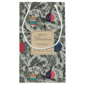 Groen en Goud  Xmas Ornamenten Pine Berries Klein Cadeauzakje (Achterkant)